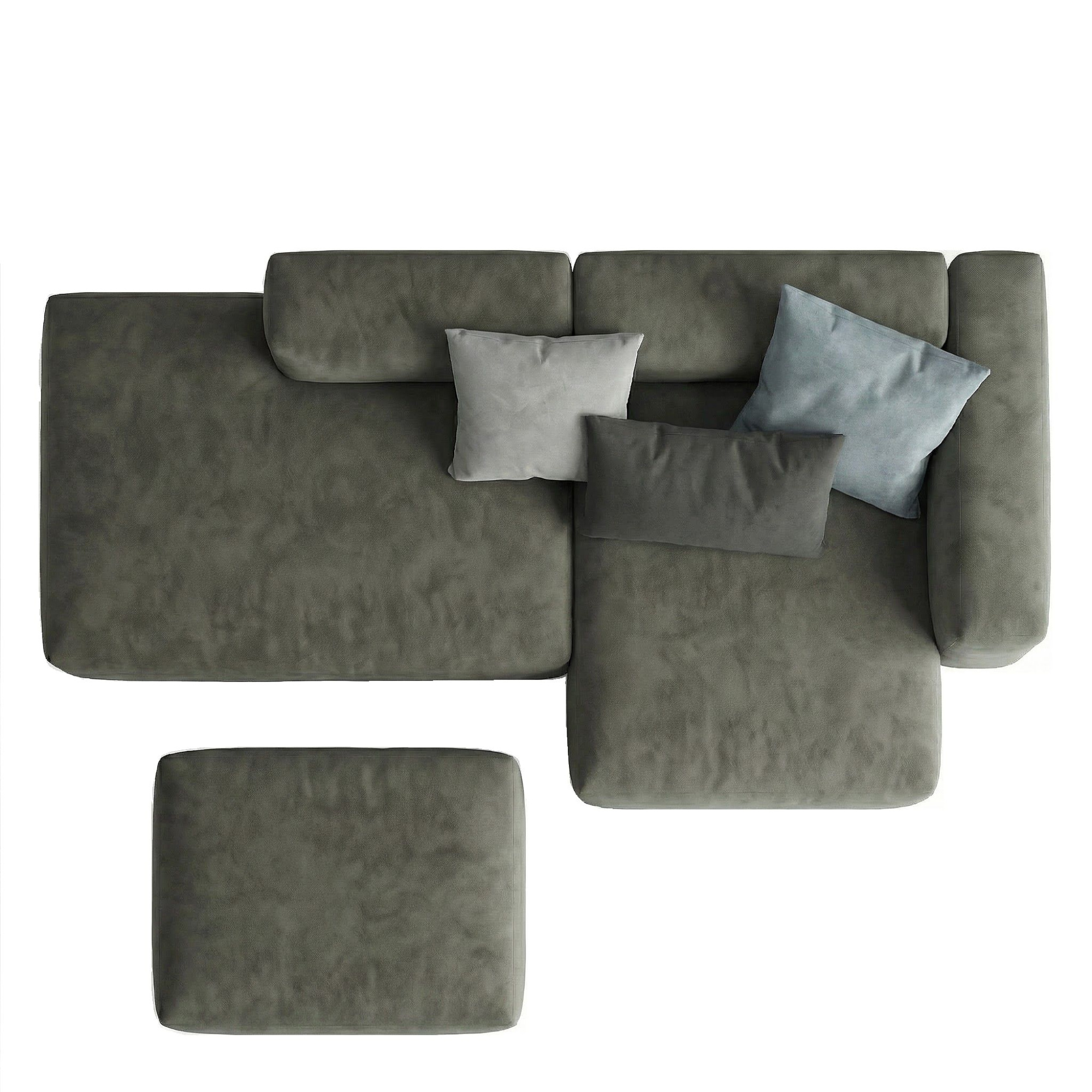 MEBELIONER Диван NEO размер L 227х123х72 + пуф