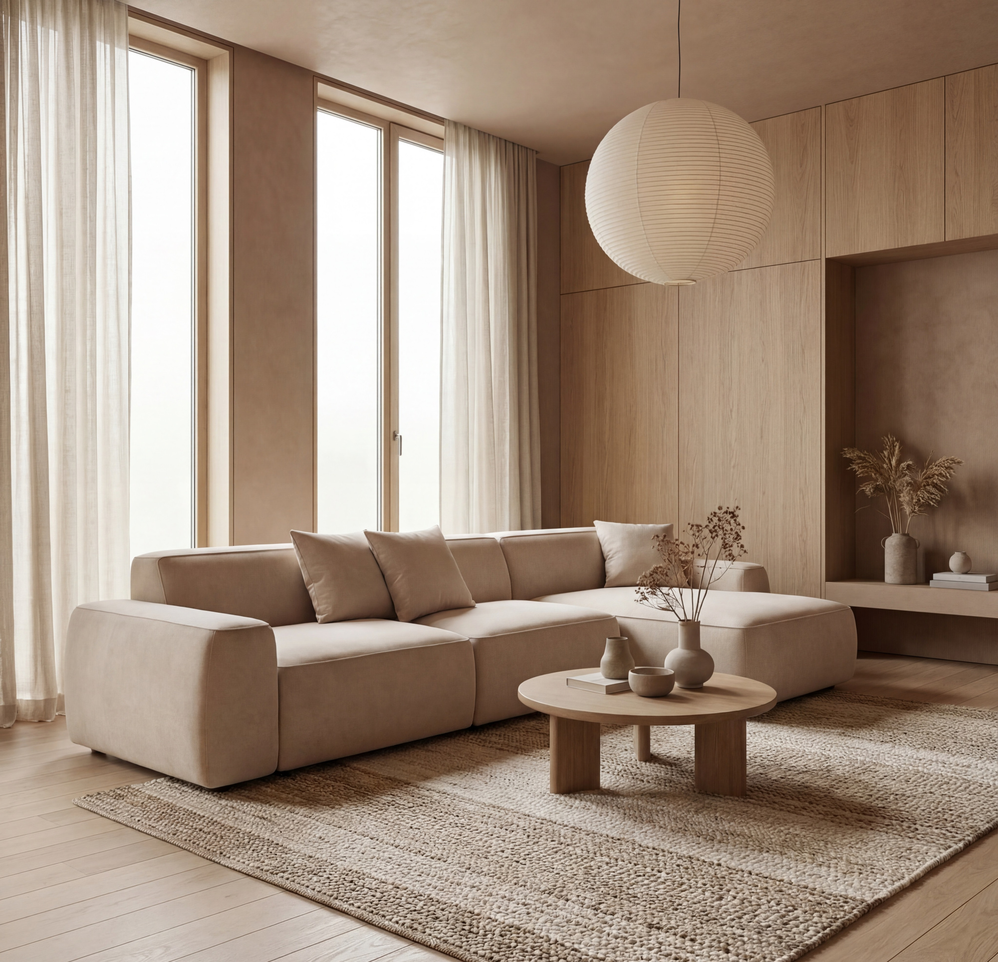 MEBELIONER Диван DUO модули ACVG 357х125х72 бежевого цвета